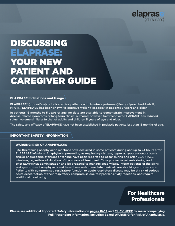 ELAPRASE New Patient and Caregiver Guide